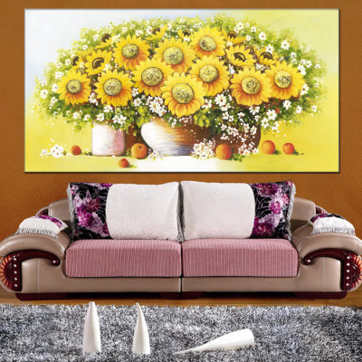 SUNFLOWER Oil Painting Sunflower Oil Painting Decorative Painting Hand Painting Living Room Oil Painting 80 * 120cm B &