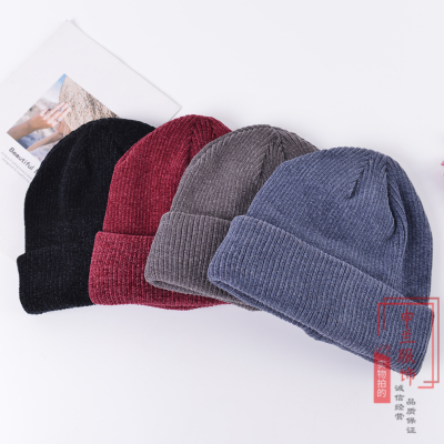 Solid Color Woolen Hat Men's European and American Street Style Fashion Brand Chinese Landlord Hat Ins Warm Beanie Hat Women's Toe Cap Skullcap Yuppie Hat