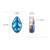 New 7x11 Small Leaves Horizontal Hole Pendant Electroplated Colored Glass DIY Bracelet Ornament Pendant Parts Material