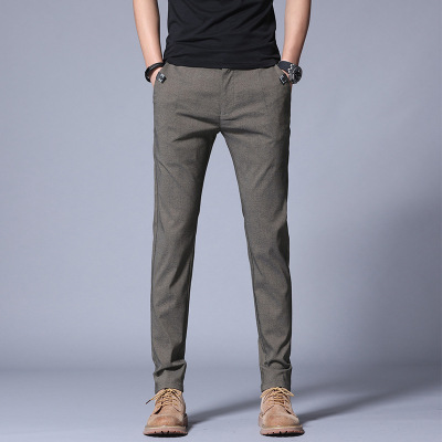 Spring and Autumn New Casual Pants Men's Slim Korean Style Trendy Micro Elastic Skinny Pants Men's Casual Pants Men 1051