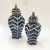 Ceramic Decoration Crafts Blue and White Porcelain Creative Plaid Vase High-End Soft Home Decoration