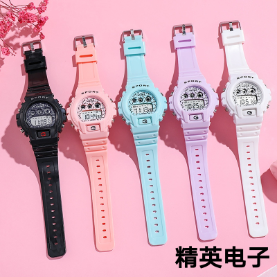 Korean Style Simple Fashion Exam Alarm Clock Digital Luminous Casual Trend Women's Middle School Student Electronic Watch