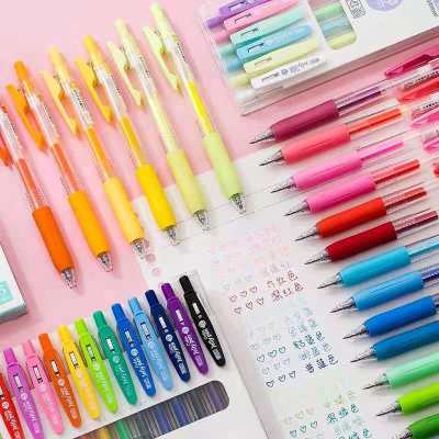 Girl Heart Color Push Type Gel Pen Good-looking Journal Diary Ins Style Student Stationery Wholesale