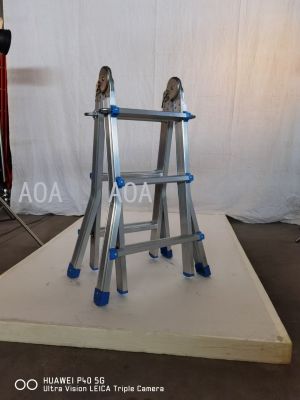 LFolding ladder Aluminum alloy household ladder telescopic double-sided telescopic herring ladder