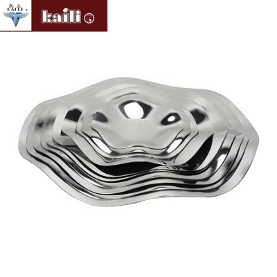 Stainless Steel Lotus Leaf Fruit Plate Dim Sum Plate Fruit Plate Tray Creative Candy Snack Dried Fruit Plate