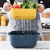 Y106-5706 Double-Layer Washing Vegetable Basket Plastic Kitchen Storage Living Room Fruit Basket Draining Multifunctional Fruit and Vegetable Basket