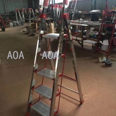 Ladder iron ladder red pedal ladder iron pipe ladder household ladder