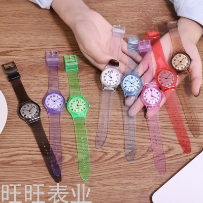 New Arrival Transparent Silicone Children's Watch Simple Fashion Numbers Scale Jelly Watch Student's Watch Stall Goods
