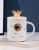 Creative Cartoon Relief Cup with Cover Spoon Cute Crown Water Cup Office Coffee Cup Practical Gift Mug