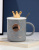 Creative Cartoon Relief Cup with Cover Spoon Cute Crown Water Cup Office Coffee Cup Practical Gift Mug