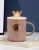 Creative Cartoon Relief Cup with Cover Spoon Cute Crown Water Cup Office Coffee Cup Practical Gift Mug