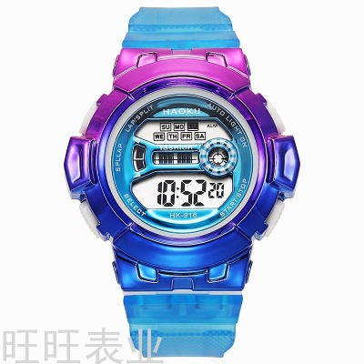 Factory Wholesale Gradient Color Watch Female Student Korean Fashion Couple Electronic Watch Luminous Waterproof Sports