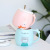 Cartoon Animal Big Belly Ceramic Cup Artistic Fresh Ins Cute Mug with Cover Spoon Coffee Milk Water Glass