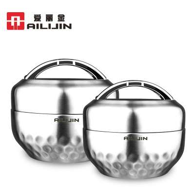 Ailijin 304 Stainless Steel Children's Insulated Lunch Box Double-Layer Sealed Leak-Proof Portable Student Insulated Lunch Box