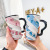 Cartoon Dinosaur Thread Ceramic Cup Large Capacity with Lid Creative Mug Water Cup Business Office Tea Brewing Cup