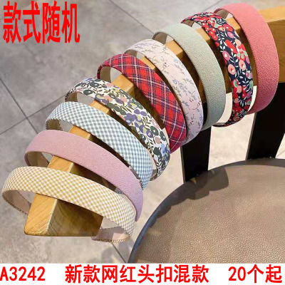 A3242 New Internet Celebrity Head Buckle Mixed Hair-Hoop Headband Hair Clip Bang Clip Japanese and Korean Jewelry 2 Yuan Store Supply