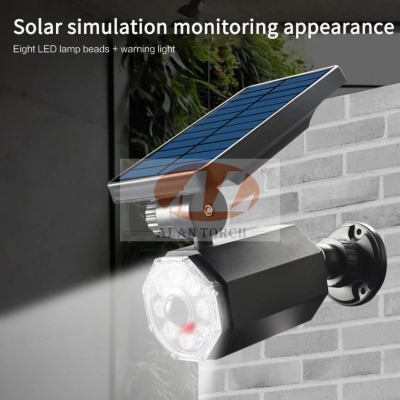 Led 360 ° Rotating Simulation Surveillance Fake Camera Solar Light Infrared Sensor Lamp Wall Lamp Garden Decorative Light