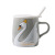 Korean Style Trendy Swan Relief Big Belly Ceramic Cup Cute Literary Creative Mug Business Office Tea Brewing Cup