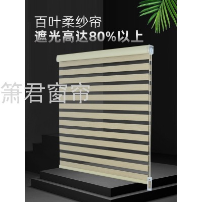 Soft Gauze Shutter Curtain Bathroom Hole-Free Balcony Lifting Kitchen Shading Window Room Darkening Roller Shade Louver