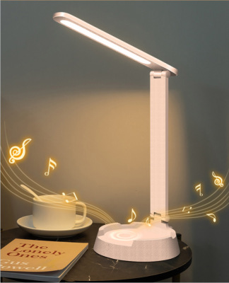 Smart Phone Wireless Charging Lamp Student Dormitory Bedside Bluetooth Audio Led Eye Protection Touch Folding Desk Lamp