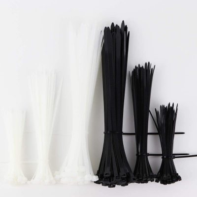 Zipper Ties All Kinds of 4+6+8 Inches 100 Pcs Black and White Nylon Ties Self-Locking Zipper Ties
