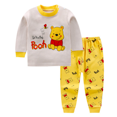 Pure Cotton Children's Underwear Suit Autumn and Winter New Baby Pajamas Autumn Clothes Long Pants Boys' Home Wear Girl's Clothing Wholesale