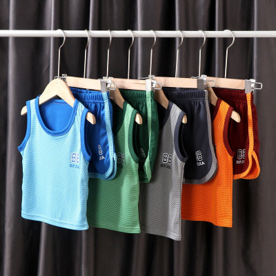 Children's Vest Suit Basketball Wear Summer Boys' Sports Quick-Drying Top Vest Suit Baby Jersey Children's Clothing Wholesale