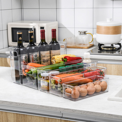 Transparent Red Wine Beer Storage Refrigerator Box Pet Portable Stackable Organizing Box Kitchen Sundries Storage
