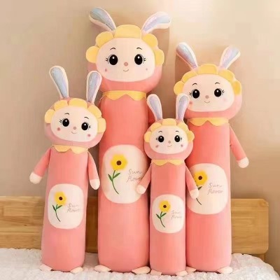 Creative SUNFLOWER Rabbit Plush Toy Pillow Ragdoll Doll Super Cute Sleeping Pregnant Women Holding Doll Toy