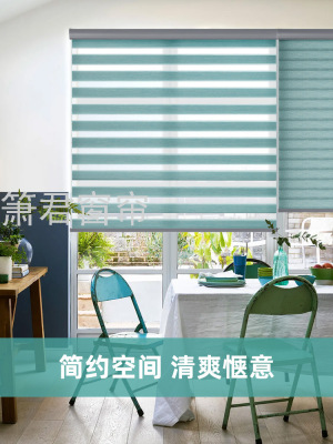 Curtain Soft Gauze Curtain Half Shade Roller Shutter Bathroom Kitchen Hand Pull Bead Roll Curtain Electric Double Roller Blind