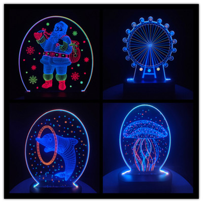 Colorful Touch Control Ins Creative Gift Customized Acrylic Bedroom Bedside Led Modeling Lamp 3D Small Night LampWholesale