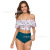 Yijiang European and American Swimwear Flounce Multi-Color Printed Bikini High Waist Flounce Bikini