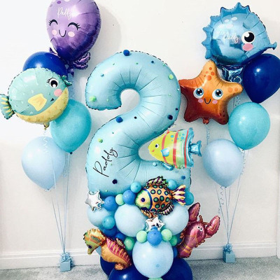 Hot Sale Underwater World Theme Balloon Set Octopus Animal Balloon Children's Birthday Bath Party Decoration