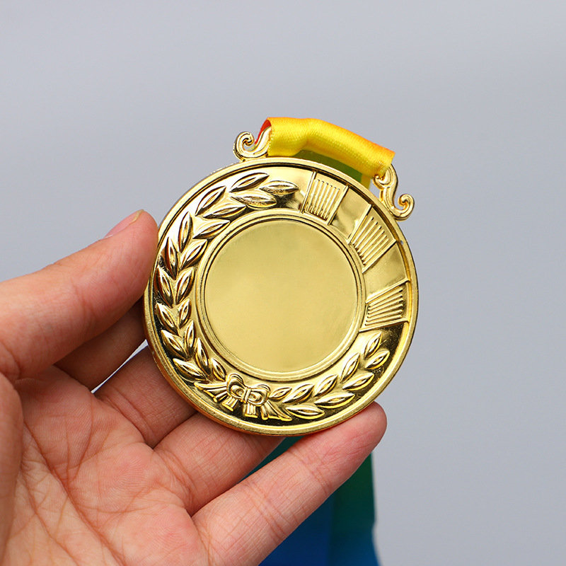 新品供应加重麦穗奖牌空白金银铜奖牌运动会奖牌通用奖牌金箔定制