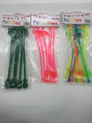Factory Customized Candy Color Stirring Rod Plastic Transparent Stirrer Monochrome Logo Printing White Stirring Rod Stick