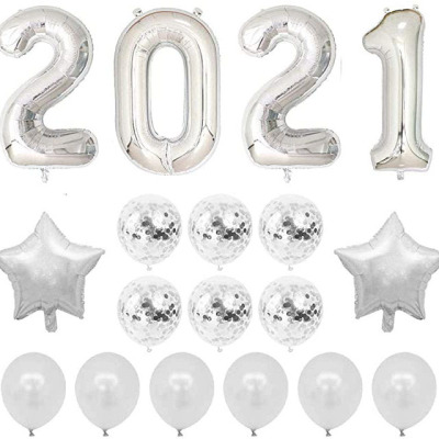 New 40-Inch Digital 2021 Balloon Set New Year Party New Year's Day Event Scene Layout Decorative Balloon