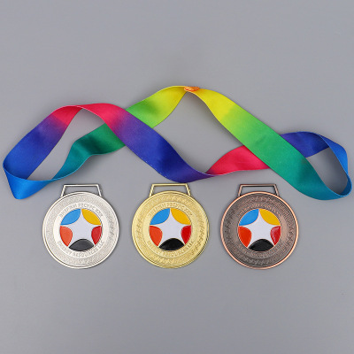 Football Marathon Metal Medal Customization Creative Children's Kindergarten Memorial Prize Medal Gold and Silver Copper Listing
