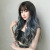 Cross-Border New Arrival Wig Female Long Hair Big Wave Gradient Blue Gray Full-Head Wig Online Influencer Pop Whole Top Hair Cover Wholesale