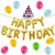 16-Inch Happy Birthday Bright Gold Letter Aluminum Balloon 10-Inch Latex round Three-Layer Cake Children's Birthday Decoration