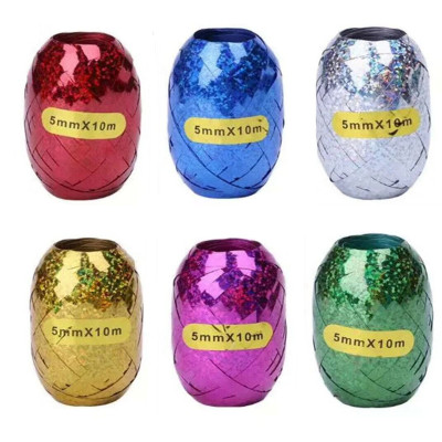 Factory Wholesale Laser Balloon Rope Ribbon Roll Colorful Reflective Rugby Ribbon Egg Line Ribbon