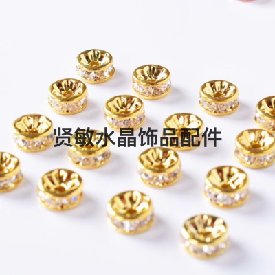 DIY Accessories Electroplating Color Retaining Diamond Spacer Beads Zircon Ring Bracelet Separate/Loose Beads Ornament Accessories Wholesale Jewelry