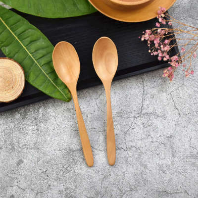 Factory Direct Sales Boutique Export Foreign Trade Tableware Flat Handle Spoon