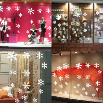 Hot New Christmas Showcase Decorative Stickers PVC Removable Glass Paster Static Snowflake Combination Window Stickers