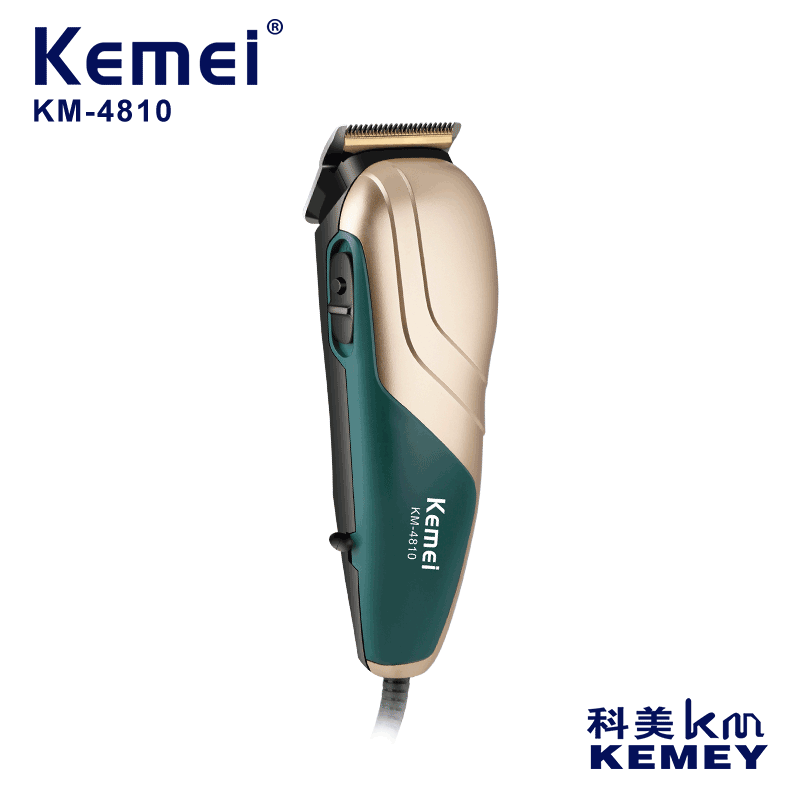 Cross-Border Factory Direct Supply Hair Clipper Kemei KM-4810 Stainless Steel Cutter Head Household Hair Salon Plug-in Electric Clipper