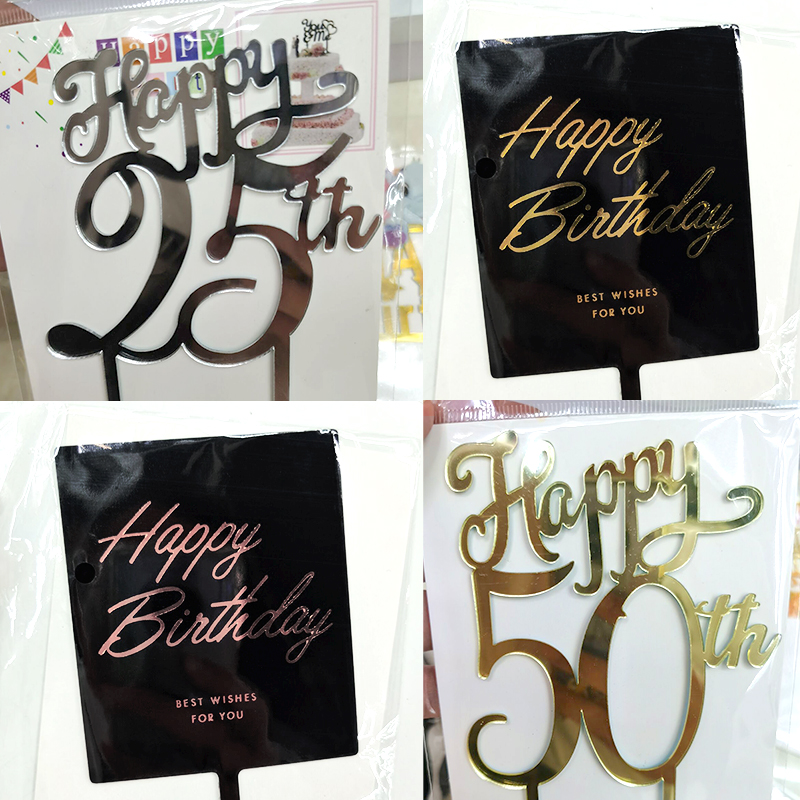 birthday party decoration 25 th happy birthday birthday acrylic cake insertion