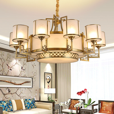 All Copper Solder European American New Chinese Style Living Room Bedroom Chandelier Hotel