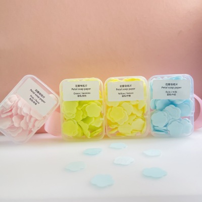 Disposable Hand Washing Piece Petal Type Soap Slice Portable Carrying Travel Soap Slice Student Mini Soap Flakes