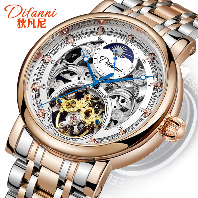 Genuine Tourbillon Automatic Mechanical Watch 2021 Top Ten Brands Stainless Steel Strap Waterproof Men's Watch