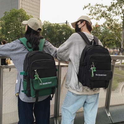 Schoolbag Women's Overalls Style Korean Style Ins Trendy Harajuku Style Ulzzang College Students' Backpack High School Large Capacity Backpack