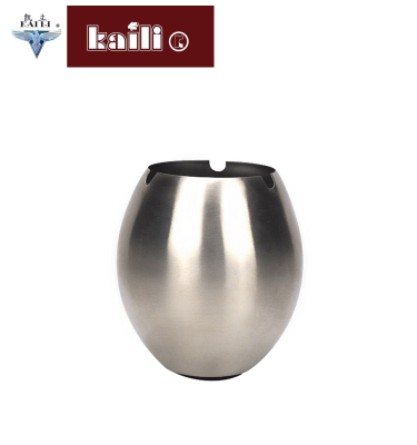 Stainless Steel Thickened Egg-Shaped Ashtray Creative Windproof Drop-Resistant Restaurant Hotel Ashtray
